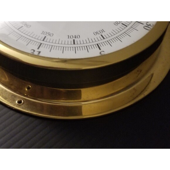 Vintage Nautical Brass Barometer Robert E. White Instruments Inc. Boston, MA USA - Picture 3 of 12